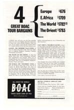 Load image into Gallery viewer, B.O.A.C. Airways &amp; Vacations Vintage Ad - (4 Great BOAC Tour Bargains) # 979 - 1960's
