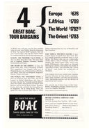B.O.A.C. Airways & Vacations Vintage Ad - (4 Great BOAC Tour Bargains) # 979 - 1960's
