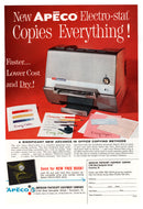 Apeco Office Photocopiers Vintage Ad (New Electro-Stat Copies) # 984 - 1960's
