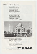 B.O.A.C. Airways & Vacations Vintage Ad - (The Taj Mahal, India) # 1006 - 1960's