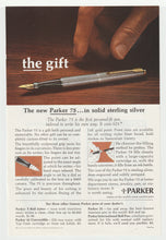 Load image into Gallery viewer, Parker Pens Vintage Ad (Parker 75 in Solid Sterling Silver) # 1009 - 1960's
