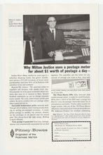 Load image into Gallery viewer, Pitney-Bowes Postage Meter - Vintage Ad (Milton Justice) - # 1016
