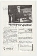 Pitney-Bowes Postage Meter - Vintage Ad (Milton Justice) - # 1016