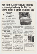 Load image into Gallery viewer, Merriam-Webster Dictionary - Vintage Ad (3rd New International Edition) - # 1095 - 1960's
