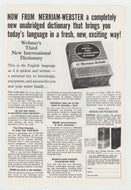 Merriam-Webster Dictionary - Vintage Ad (3rd New International Edition) - # 1095 - 1960's