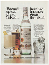 Load image into Gallery viewer, Bacardi Rum - Vintage Ad - (Great Mixed - Great Un-Mixed) - # 1097 - 1980's

