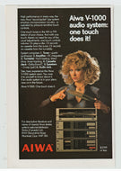 Aiwa V-1000 Audio System - Vintage Ad - (One Touch Does It) - # 1116 - 1980's