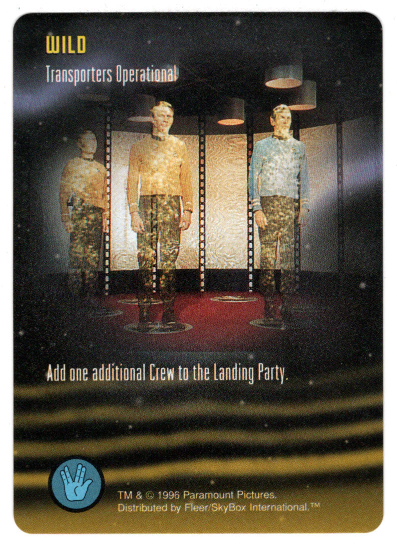 Wild - Transporters Operational (Trading Card) - Star Trek The Card Game - 1996 Skybox - Mint