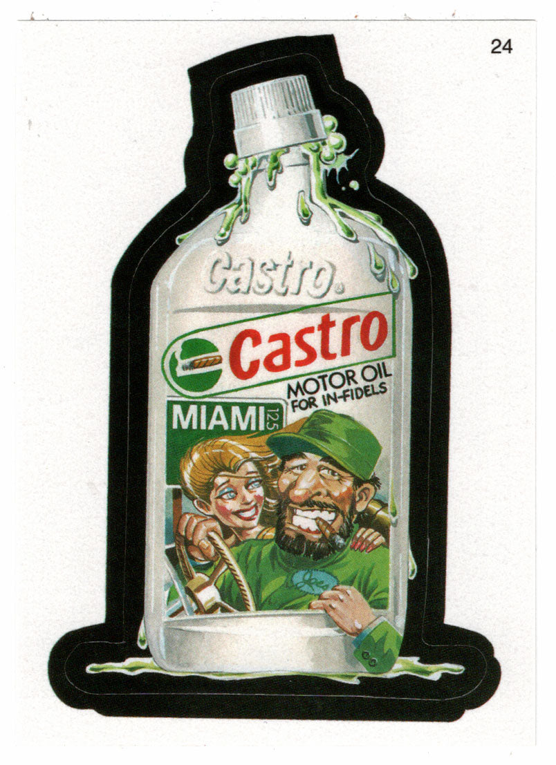 Castro Motor Oil for Infidels (Trading Card) Wacky Packages All-New Series 2 Stickers - 2005 Topps # 24 - Mint