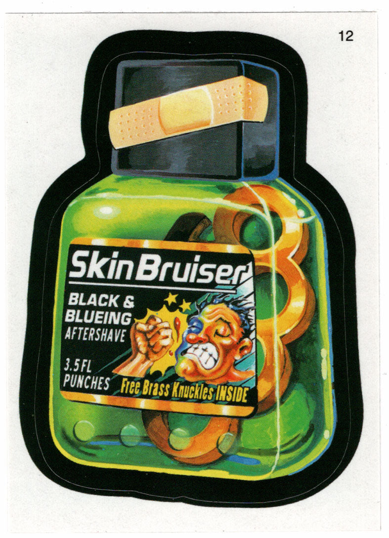 SkinBruiser Black & Blueing Aftershave (Trading Card) Wacky Packages All-New Series 4 Stickers - 2006 Topps # 12 - Mint