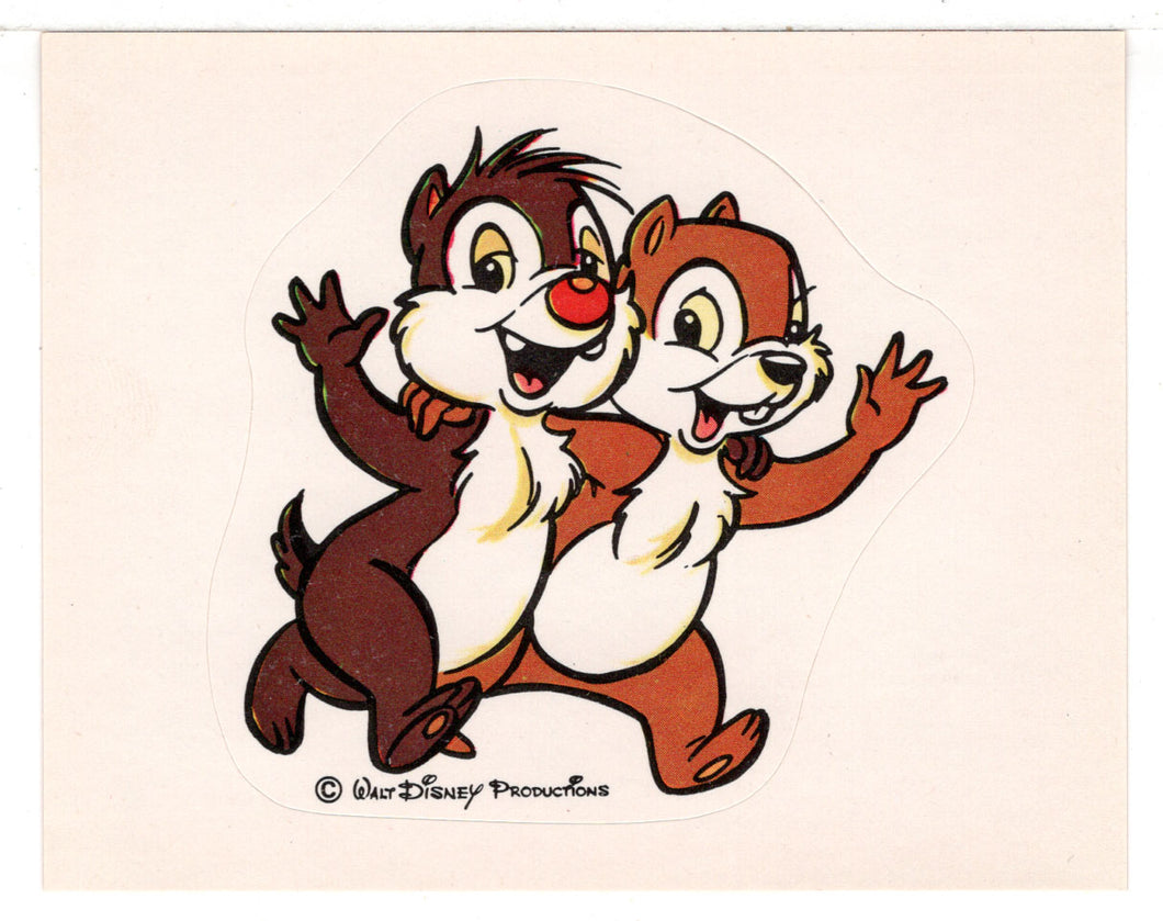Walt Disney - Chip and Dale (Trading Card - Sticker) Figurine Super Stickers - 1979 Panini - Mint