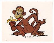 Walt Disney - Monkey with Banana (Trading Card - Sticker) Figurine Super Stickers - 1979 Panini - Mint