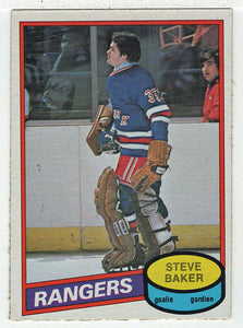 Steve Baker RC - New York Rangers (NHL Hockey Card) 1980-81 O-Pee-Chee # 346 VG-NM