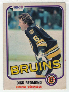 Dick Redmond - Boston Bruins (NHL Hockey Card) 1981-82 O-Pee-Chee # 9 VG