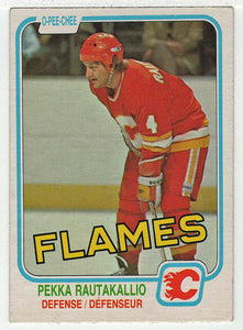 Pekka Rautakallio - Calgary Flames (NHL Hockey Card) 1981-82 O-Pee-Chee # 50 VG