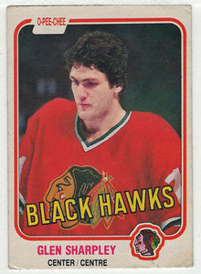 Glen Sharpley - Chicago Blackhawks (NHL Hockey Card) 1981-82 O-Pee-Chee # 64 VG