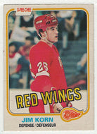 Jim Korn RC - Detroit Red Wings (NHL Hockey Card) 1981-82 O-Pee-Chee # 91 VG