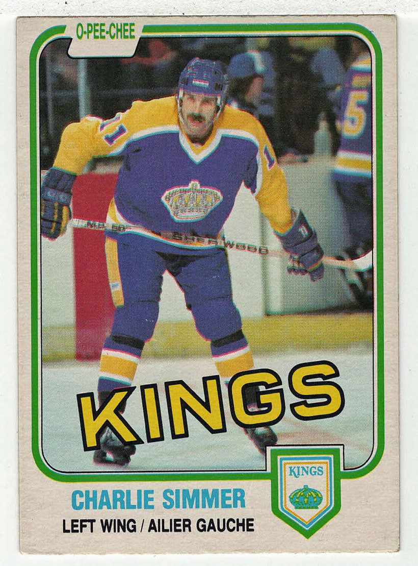 Charlie Simmer - Los Angeles Kings (NHL Hockey Card) 1981-82 O-Pee-Chee # 142 VG