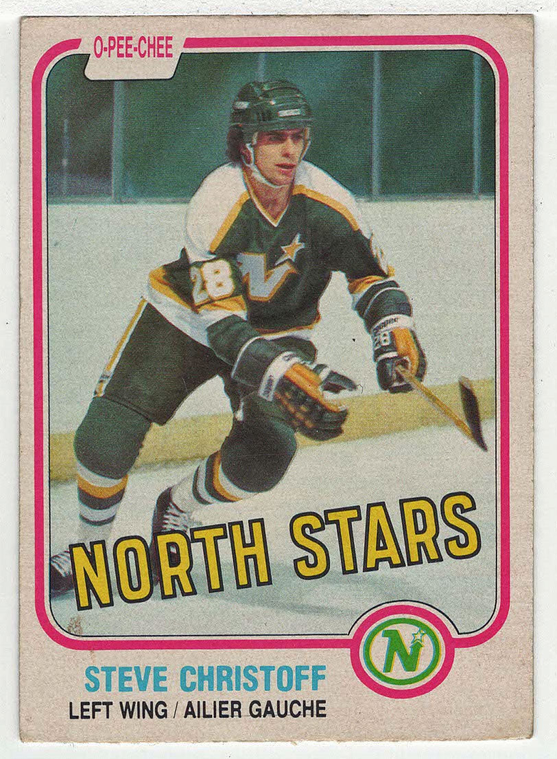 Steve Christoff - Minnesota North Stars (NHL Hockey Card) 1981-82 O-Pee-Chee # 160 VG