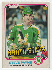 Steve Payne - Minnesota North Stars (NHL Hockey Card) 1981-82 O-Pee-Chee # 166 VG