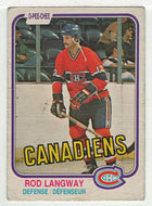 Rod Langway - Montreal Canadiens (NHL Hockey Card) 1981-82 O-Pee-Chee # 186 VG