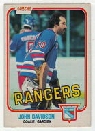 John Davidson - New York Rangers (NHL Hockey Card) 1981-82 O-Pee-Chee # 222 VG