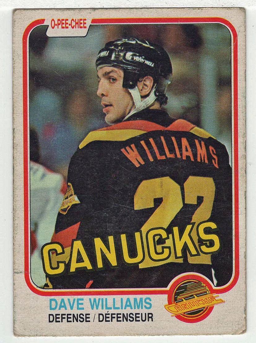 Tiger Williams - Vancouver Canucks (NHL Hockey Card) 1981-82 O-Pee-Chee # 345 VG