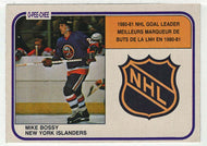 Mike Bossy - New York Islanders - League Leaders (NHL Hockey Card) 1981-82 O-Pee-Chee # 382 VG