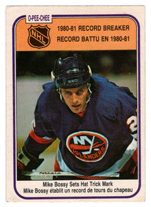 Mike Bossy - New York Islanders - League Leaders (NHL Hockey Card) 1981-82 O-Pee-Chee # 390 VG