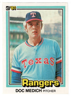 Doc Medich - Texas Rangers (MLB Baseball Card) 1981 Donruss # 386 NM/MT