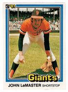 Johnnie LeMaster - San Francisco Giants (MLB Baseball Card) 1981 Donruss # 432 NM/MT