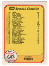Load image into Gallery viewer, Checklist - Houston Astros - New York Yankees (MLB Baseball Card) 1981 Fleer # 642 NM/MT
