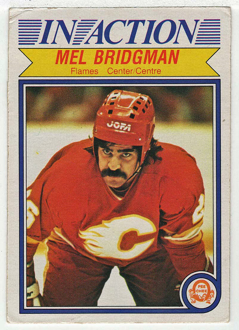 Mel Bridgman - Calgary Flames - In Action (NHL Hockey Card) 1982-83 O-Pee-Chee # 40 NM-MT