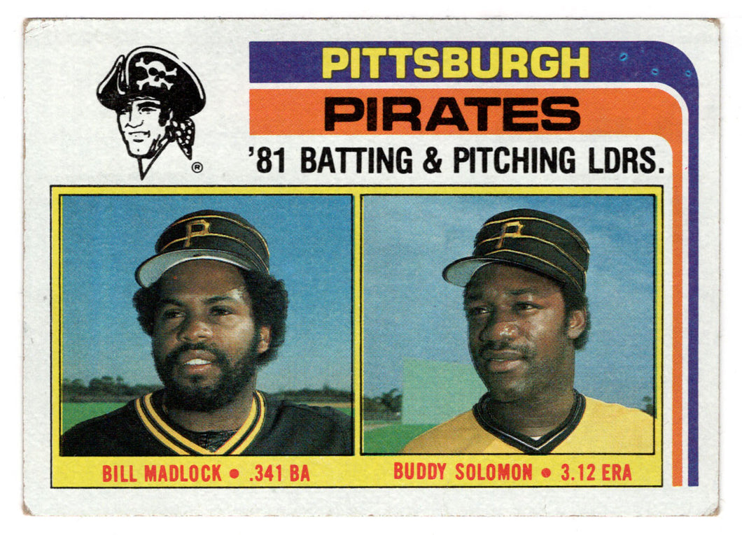 Pittsburgh Pirates Checklist - Bill Madlock - Eddie Solomon (MLB Baseball Card) 1982 Topps # 696 NM/MT