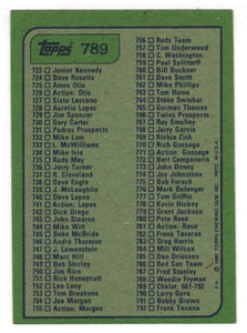 Checklist (# 661 - # 792) (MLB Baseball Card) 1982 Topps # 789 NM/MT