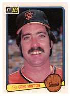 Greg Minton - San Francisco Giants (MLB Baseball Card) 1983 Donruss # 186 NM/MT