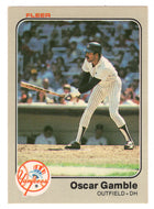 Oscar Gamble - New York Yankees (MLB Baseball Card) 1983 Fleer # 380 Mint