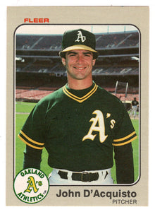 John D'Acquisto - Oakland Athletics (MLB Baseball Card) 1983 Fleer # 516 Mint