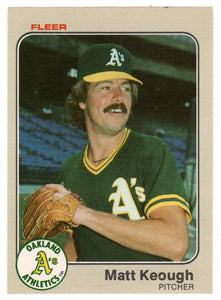 Matt Keough - Oakland Athletics (MLB Baseball Card) 1983 Fleer # 521 Mint