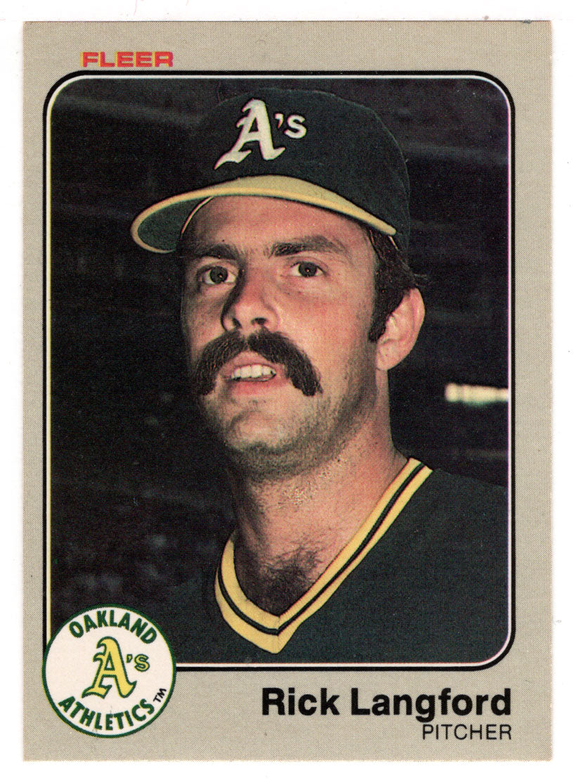 Rick Langford - Oakland Athletics (MLB Baseball Card) 1983 Fleer # 523 Mint