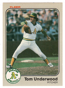 Tom Underwood - Oakland Athletics (MLB Baseball Card) 1983 Fleer # 535 Mint