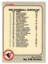 Load image into Gallery viewer, Checklists - Teams - Baltimore Orioles - California Angels (MLB Baseball Card) 1983 Fleer # 648 Mint
