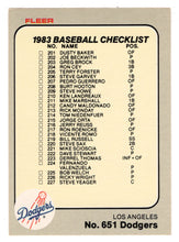 Load image into Gallery viewer, Checklists - Teams - Los Angeles Dodgers - Chicago White Sox (MLB Baseball Card) 1983 Fleer # 651 Mint
