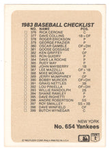 Load image into Gallery viewer, Checklists - Teams - San Diego Padres - New York Yankees (MLB Baseball Card) 1983 Fleer # 654 Mint
