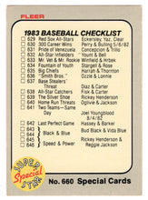 Load image into Gallery viewer, Checklists - Super Special Star (MLB Baseball Card) 1983 Fleer # 660 Mint
