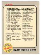 Checklists - Super Special Star (MLB Baseball Card) 1983 Fleer # 660 Mint