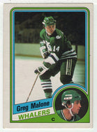 Greg Malone - Hartford Whalers (NHL Hockey Card) 1984-85 O-Pee-Chee # 74 VG-NM