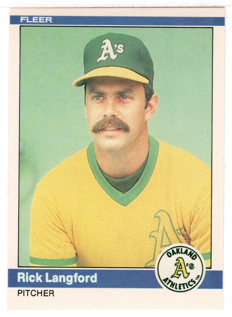 Rick Langford - Oakland Athletics (MLB Baseball Card) 1984 Fleer # 451 Mint