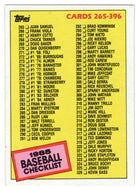 Checklist # 3 (# 265 - # 396) (MLB Baseball Card) 1985 Topps # 377 Mint