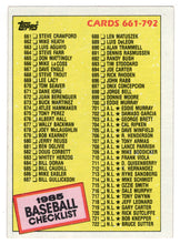 Load image into Gallery viewer, Checklist # 6 (# 661 - # 792) (MLB Baseball Card) 1985 Topps # 784 Mint
